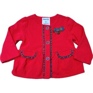 Mayoral Red Ruffle Trim Bow Baby Girl Top 9 Months